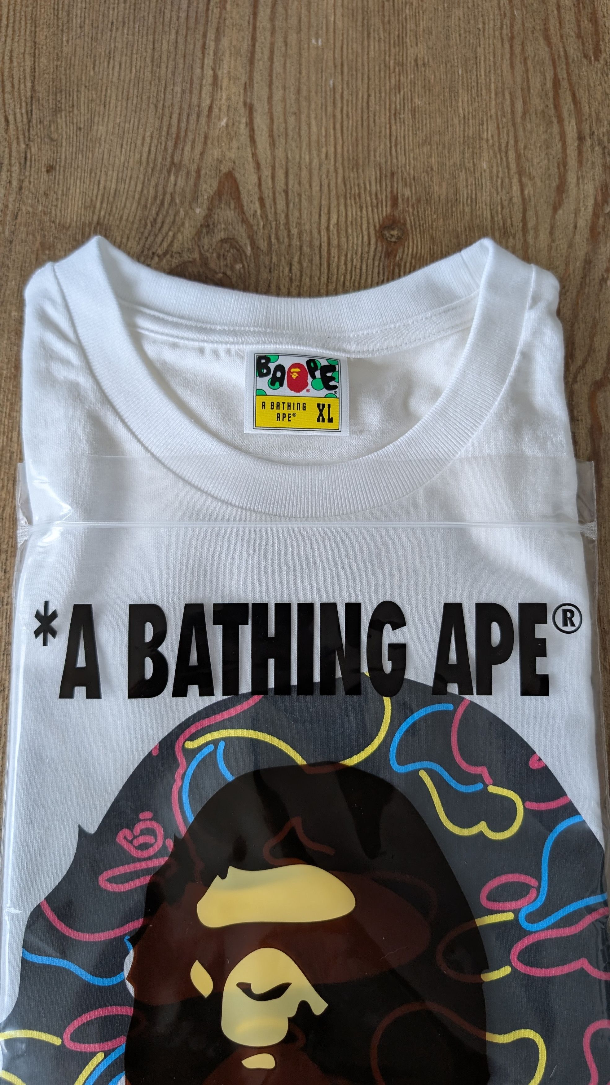 Bape A BATHING APE NEON CAMO BIG APE HEAD TEE Size US XL / EU 56 / 4 - 5 Thumbnail