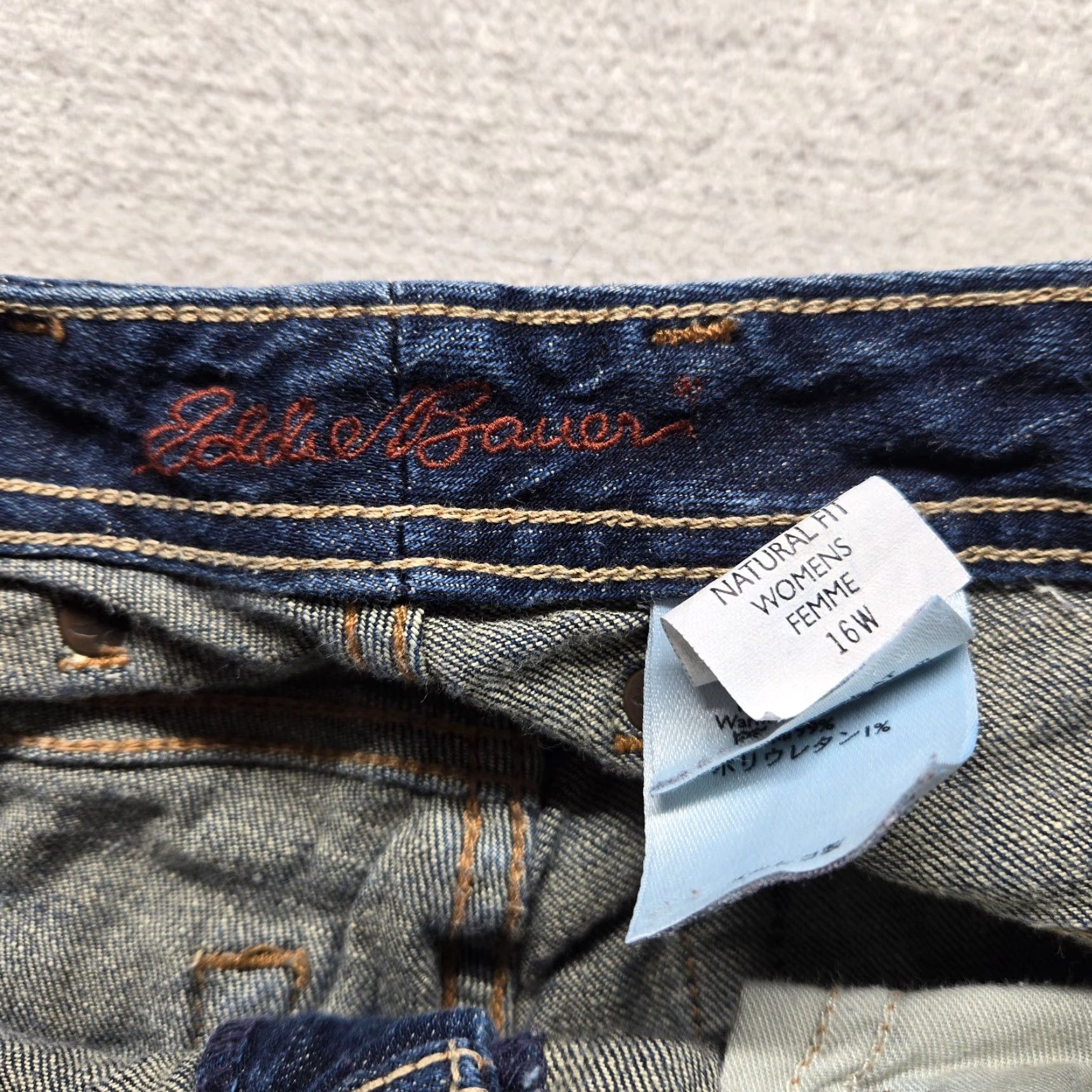 Eddie Bauer Eddie Bauer Blue Denim Jeans Dark Wash Straight Women's 16W Adult Jeans Size 38" / US 16 / IT 52 - 3 Thumbnail