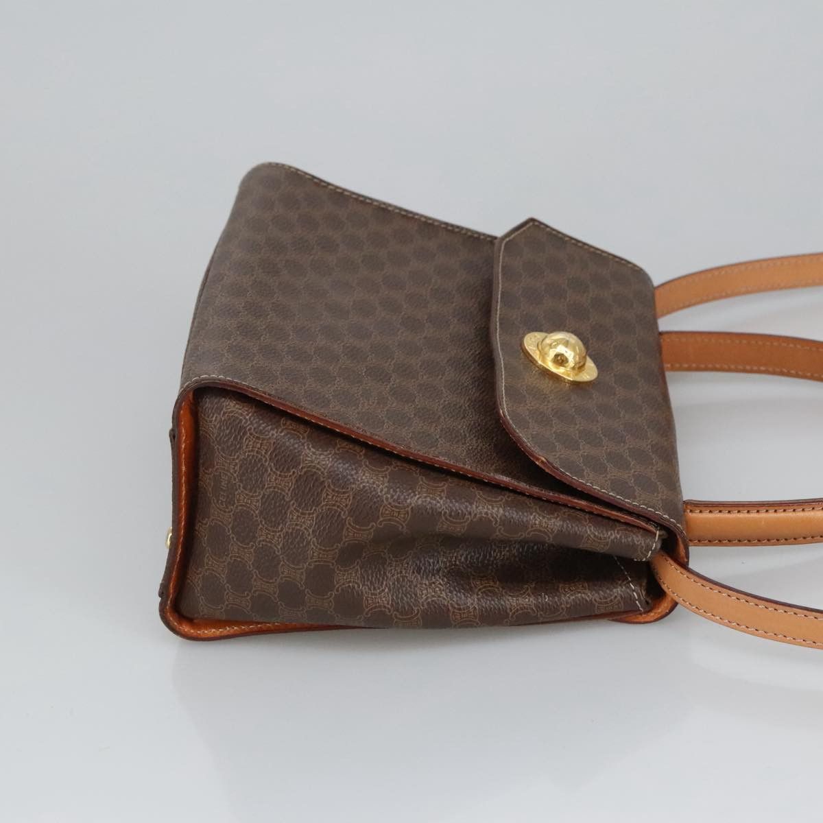 Celine CELINE Macadam Canvas Hand Bag Pvc Leather Brown Gold Size ONE SIZE - 2 Thumbnail
