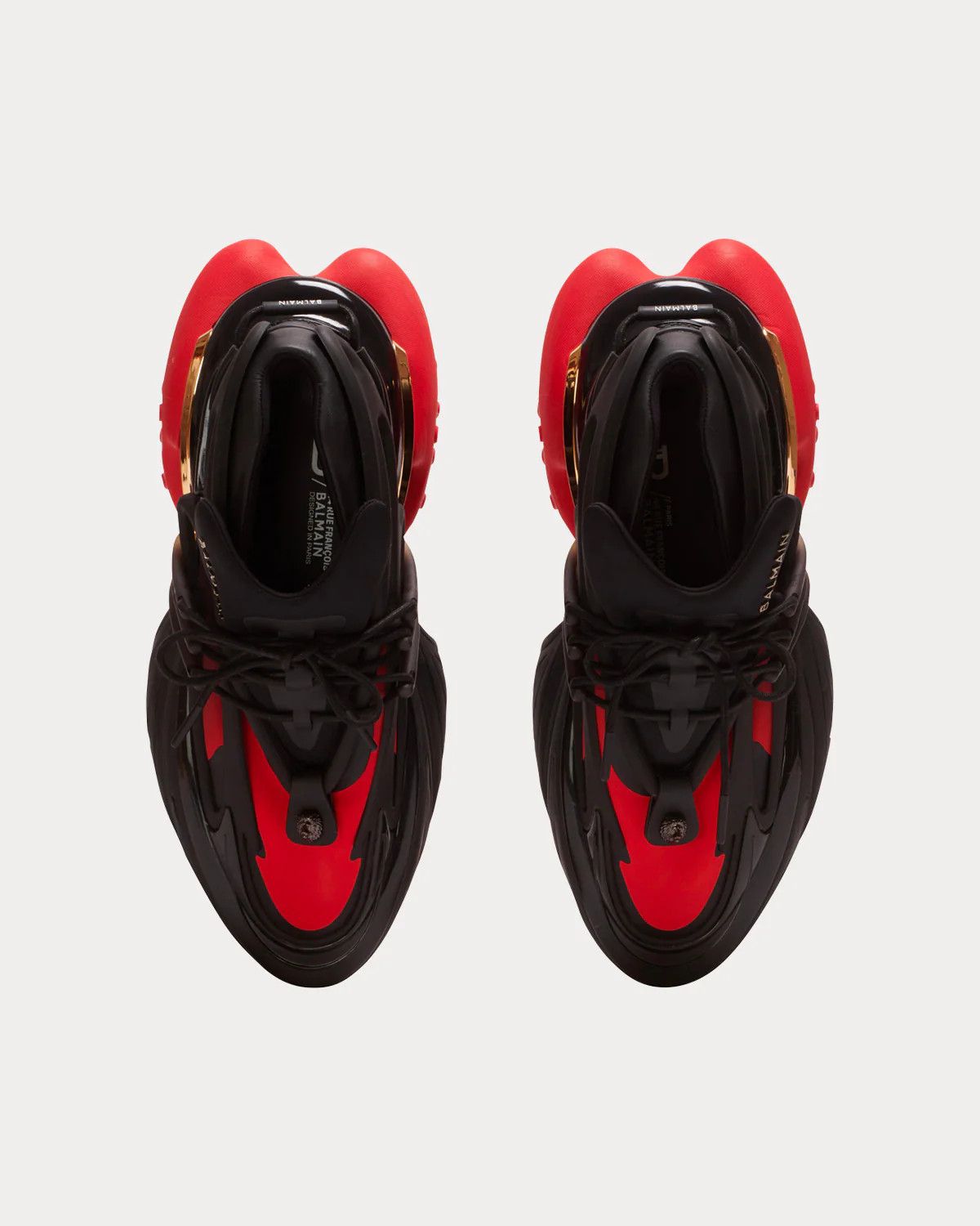 Balmain o1s1wg110425 Unicorn Low-Top Sneakers in Black Red Size US 12 / EU 45 - 2 Thumbnail