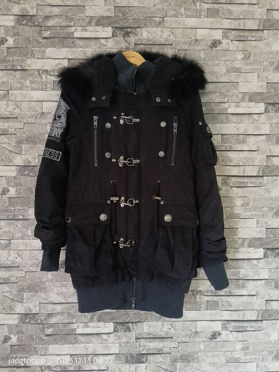 image of Seditionaries Ghost Of Harlem Duffle Punk Harajuku Jacket in Black, Women's