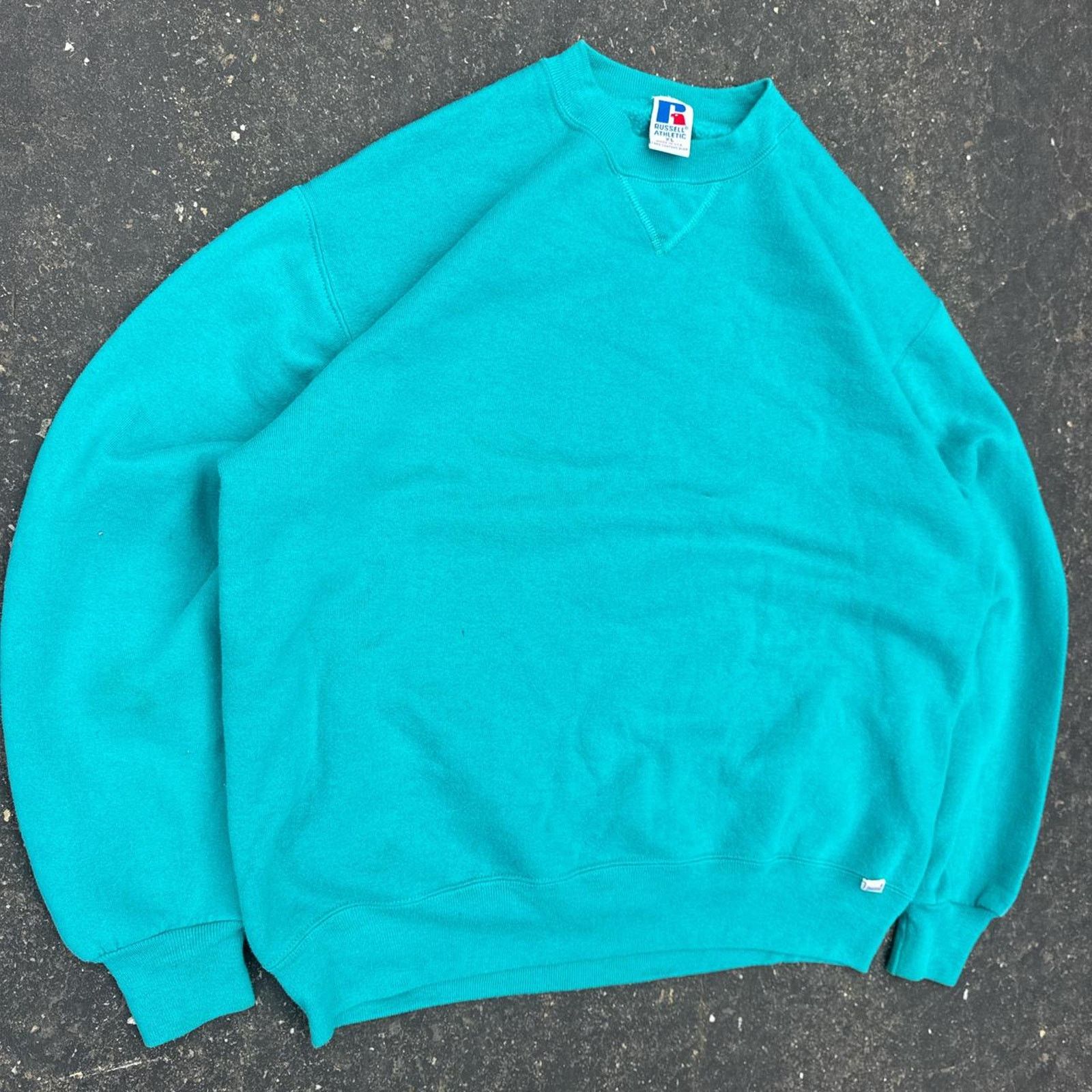 Russell Athletic Vintage 90s Russell Athletic Aqua Blue Crewneck Size XL Size US XL / EU 56 / 4 - 2 Thumbnail