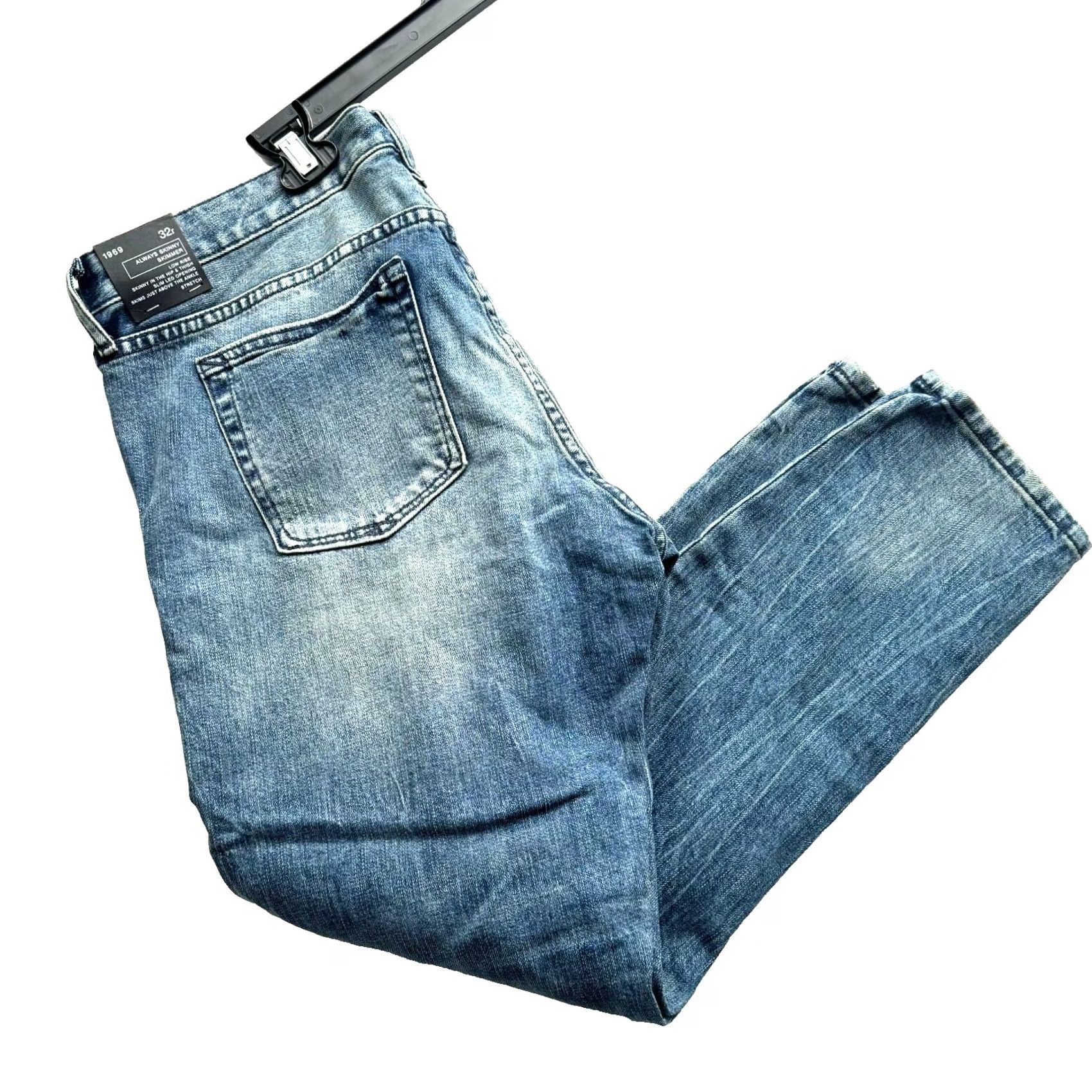Gap GAP 1969 Always Skinny Jeans Women Slim Distressed Low Rise 32 Regular 28in Blue Denim Size 24" / US 00 / IT 34 - 2 Thumbnail