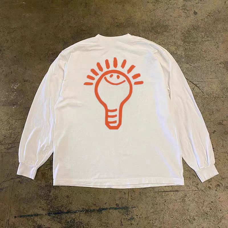 Vintage White retro fun light print long-sleeved t-shirt Size US M / EU 48-50 / 2 - 1 Thumbnail