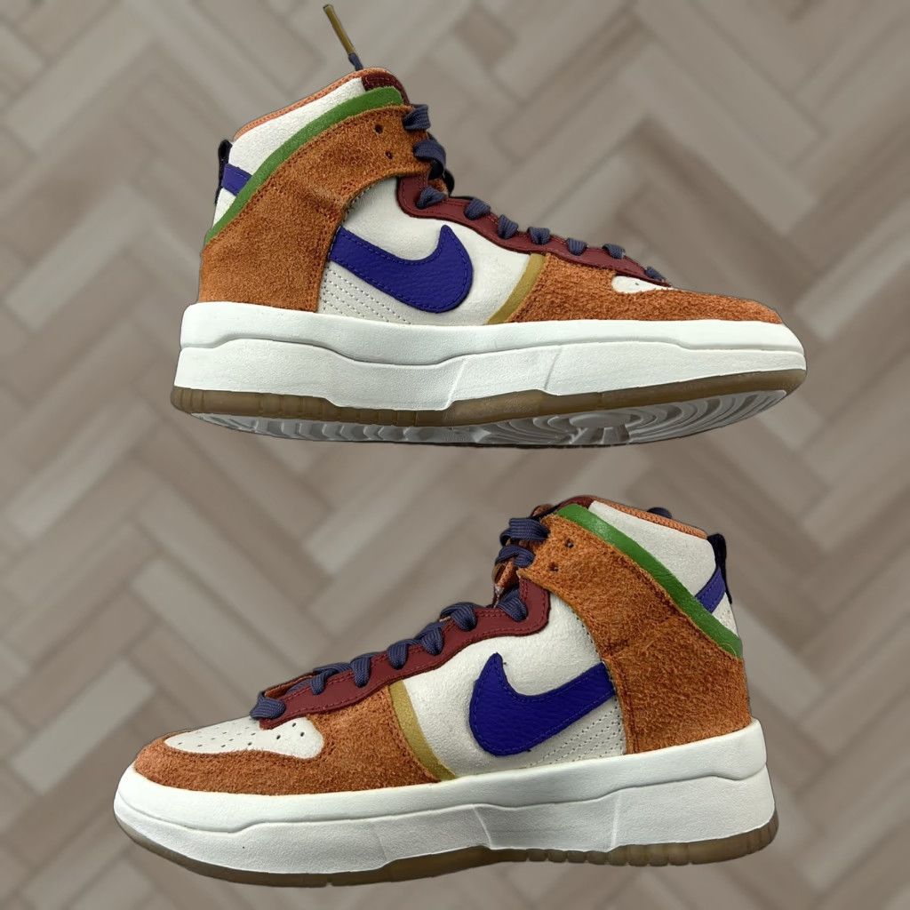 Nike Nike Dunk HI Up PRM White Canyon Purple Orange DQ5012-133 Women's 5.5 Basketball Sneakers, Nike Dunk, High Top, Orange Size US 5.5 / IT 35.5 - 1 Thumbnail