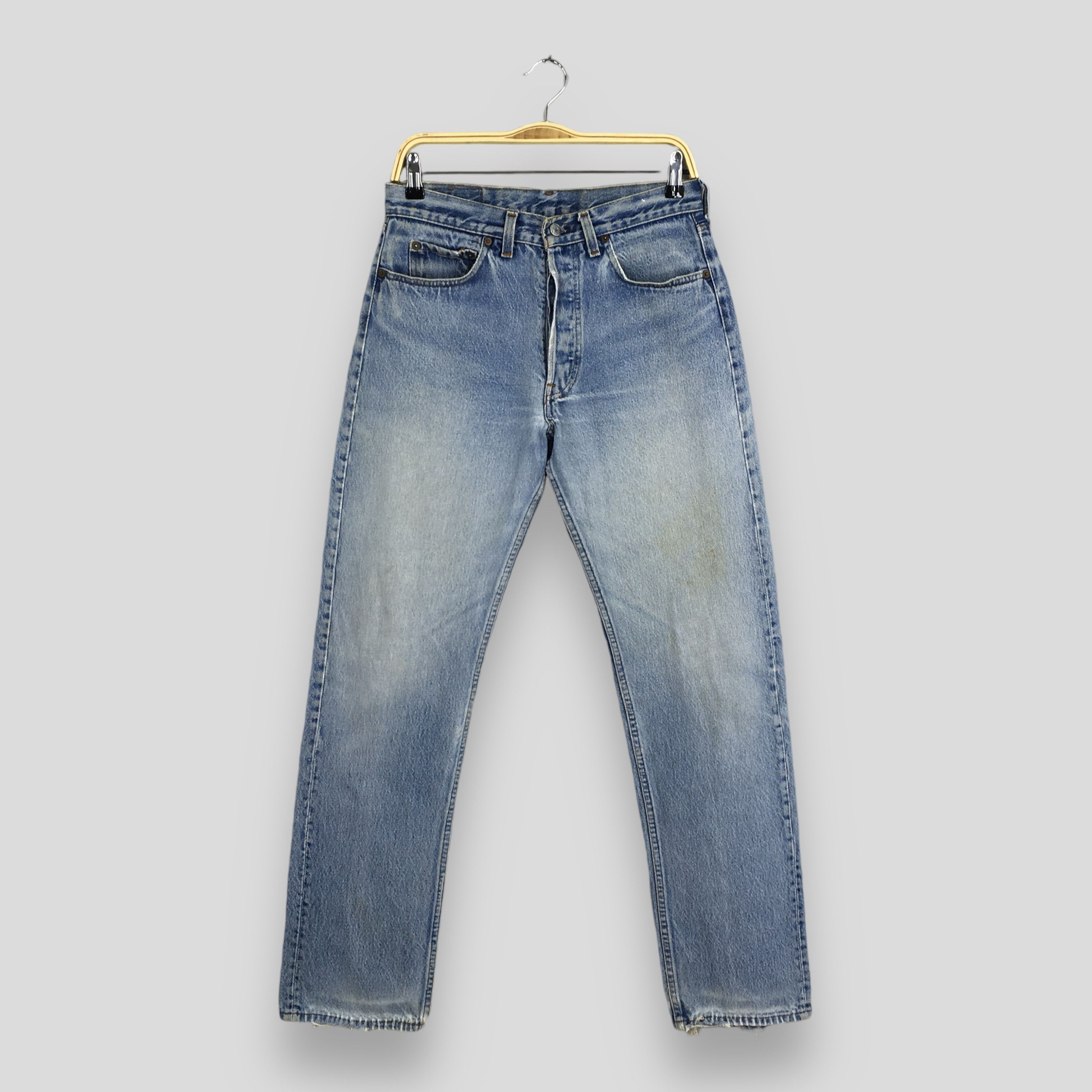 Levi's Size 29x30 Vintage 90s Levi's 501 Faded Blue Jeans S1361 Size US 29 - 1 Thumbnail