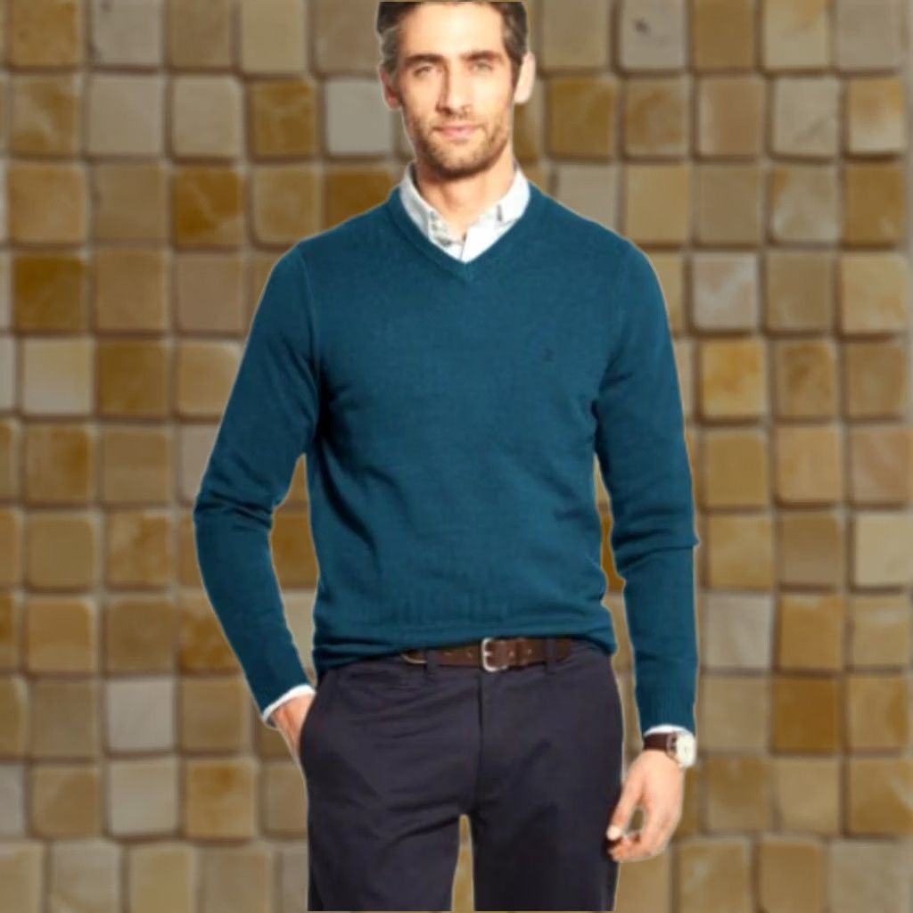 Izod IZOD Mens Premium Essentials V-Neck Sweater 2XL Green Pullover Solid Knit Cotton Casual Winter Fall 90s? Size US XXL / EU 58 / 5 - 1 Preview
