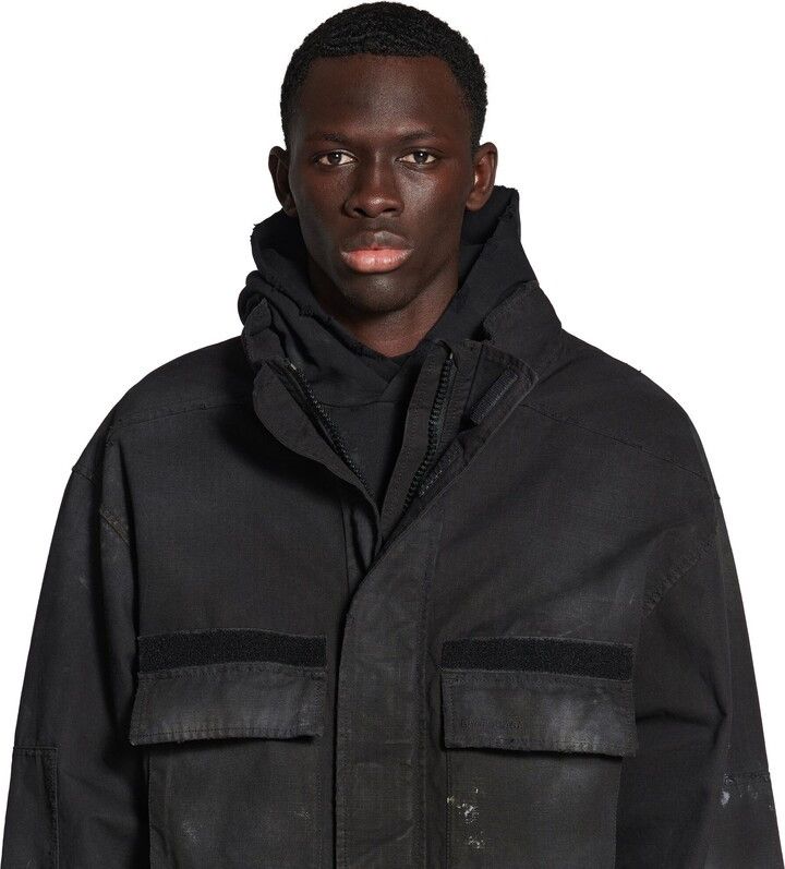 Balenciaga o1tr1nto0825 Double Front Military Parka in Black Size US S / EU 44-46 / 1 - 3 Thumbnail