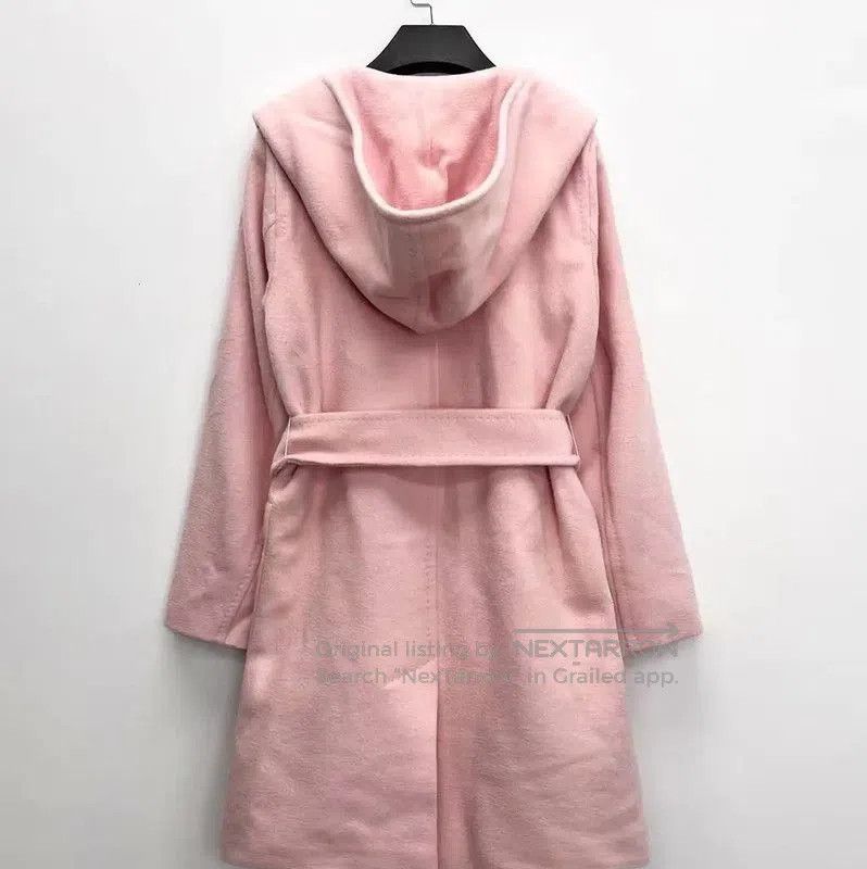 Max Mara MaxMara Pink Alpaca Wool Coat with Logo . Size M / US 6-8 / IT 42-44 - 2 Thumbnail