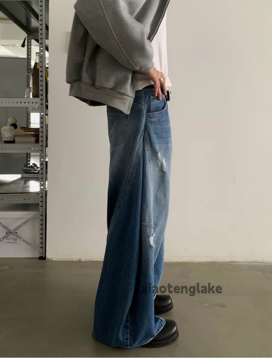 Jean × Vintage washed faded cleanfit yuppie bootcut damaged jeans Size US 30 / EU 46 - 10 Thumbnail