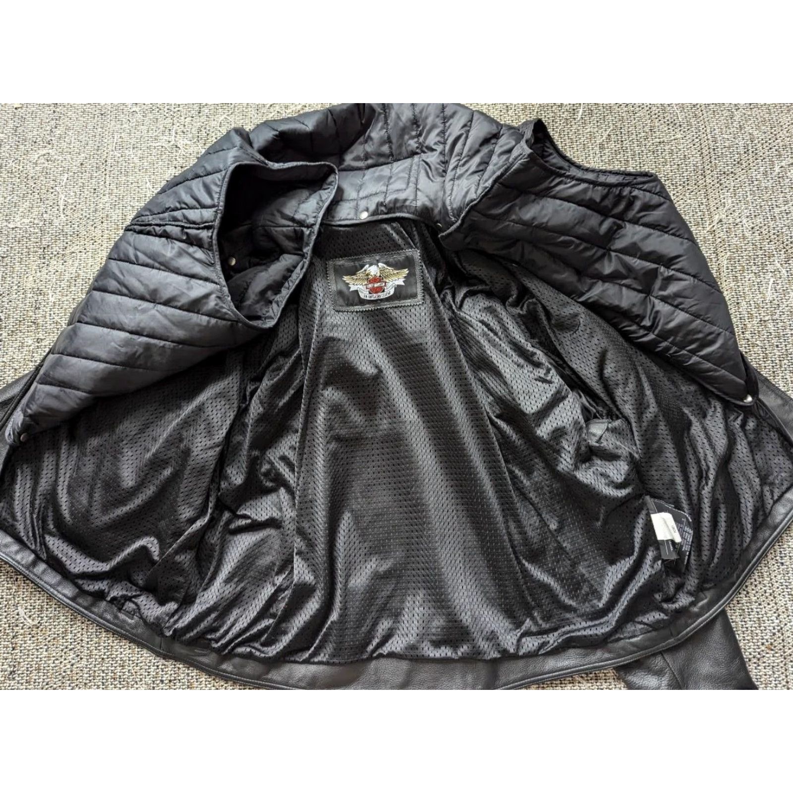 Harley Davidson VINTAGE Harley-Davidson Motorcycle Jacket 5XL Black Leather Cowhide Men 58-60 Chest Vented Front Back Zips 90s Y2K MENS 5XL Size US XXL / EU 58 / 5 - 7 Thumbnail