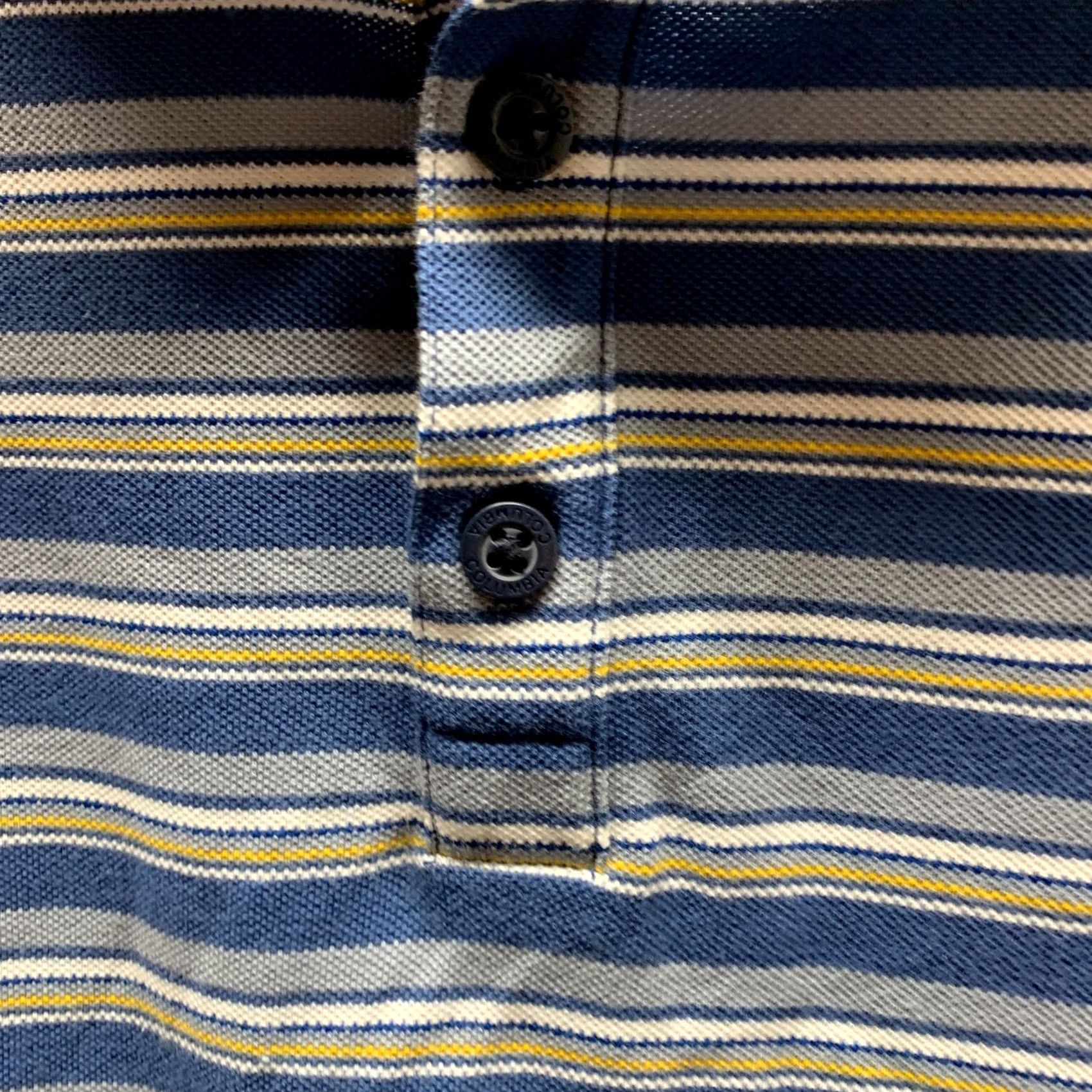 Vintage Columbia Polo Shirt Adult XL Blue White Striped Omni Shade Mens Size US XL / EU 56 / 4 - 5 Thumbnail