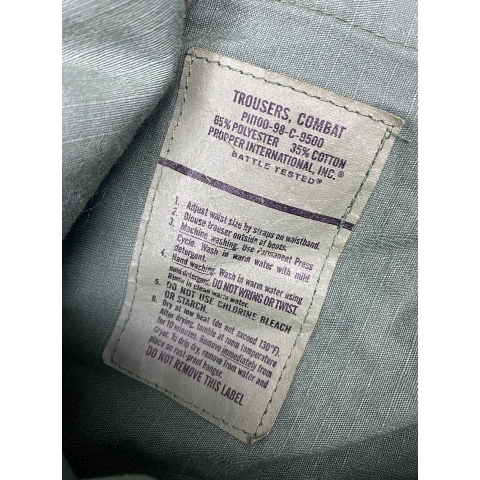 Propper VINTAGE PROPPER Pants Cargo Trousers Green Small Regular Men Army Cargo Pocket Zipper Buttons 32 in Inseam Size US 29 - 5 Thumbnail
