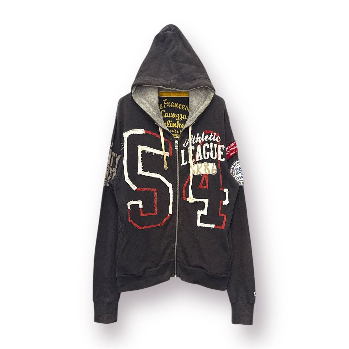 Japanese Brand 🔥 Vintage "Athletic League 54" Zip Up Hoodie - Size M Size US M / EU 48-50 / 2 - 1 Thumbnail