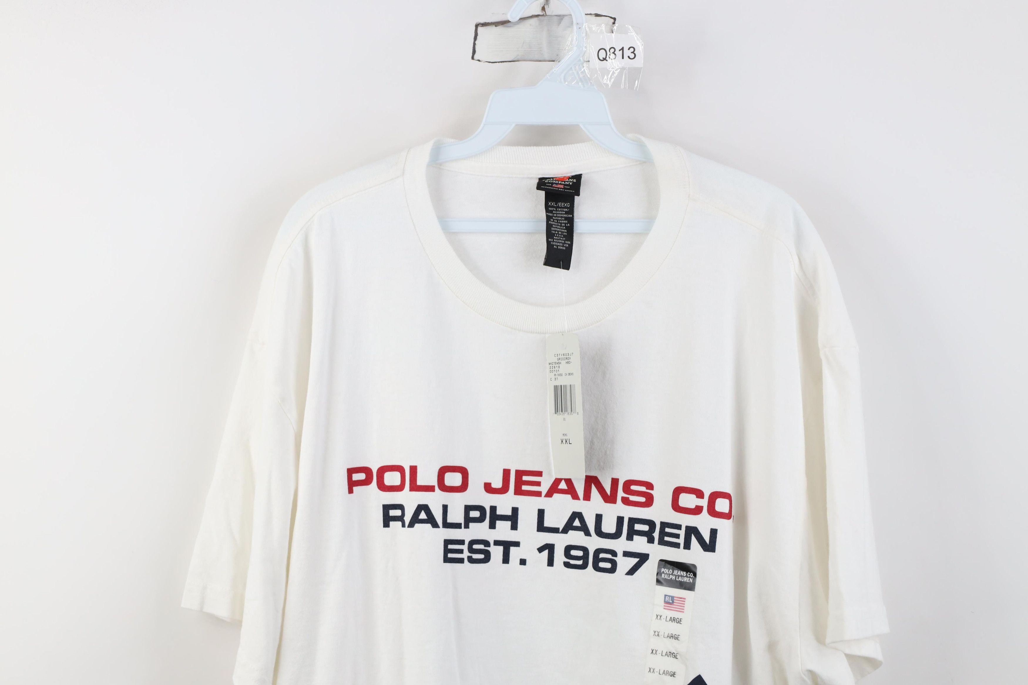 Polo Ralph Lauren Deadstock Vintage 90s Ralph Lauren Monogram Jumbo T-Shirt Size US XXL / EU 58 / 5 - 2 Thumbnail