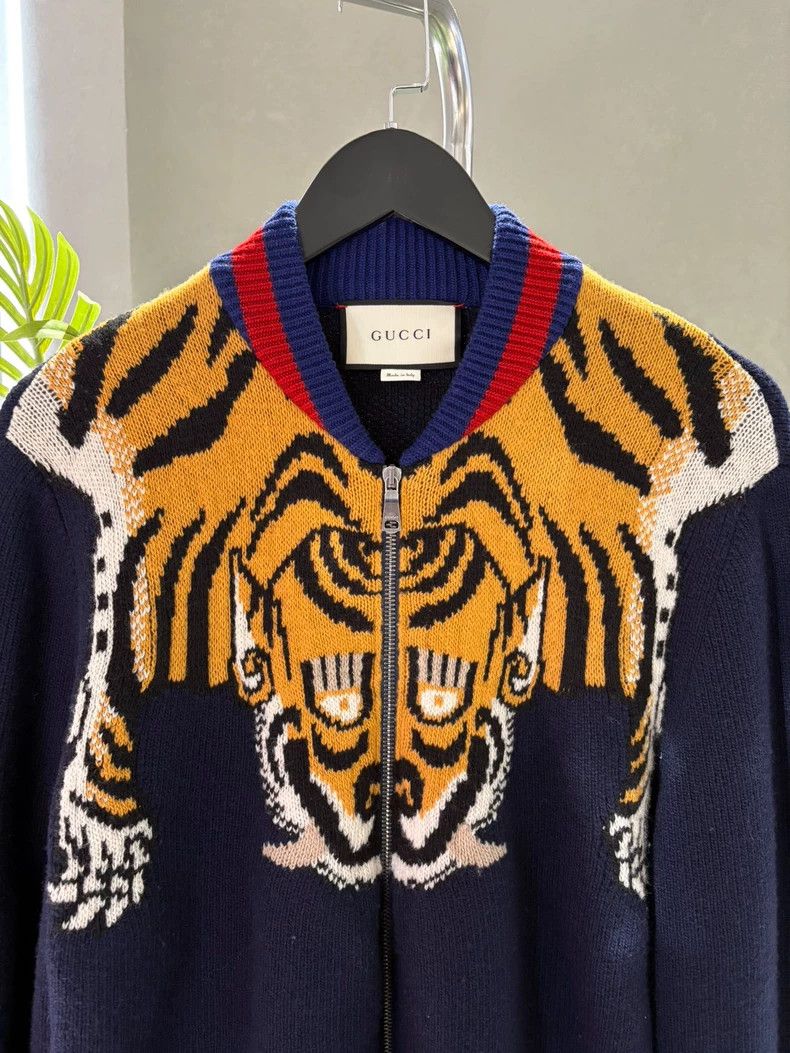 Gucci Gucci Dark blue tiger head knitted jacket 2502-Nextarrow Size US S / EU 44-46 / 1 - 4 Thumbnail