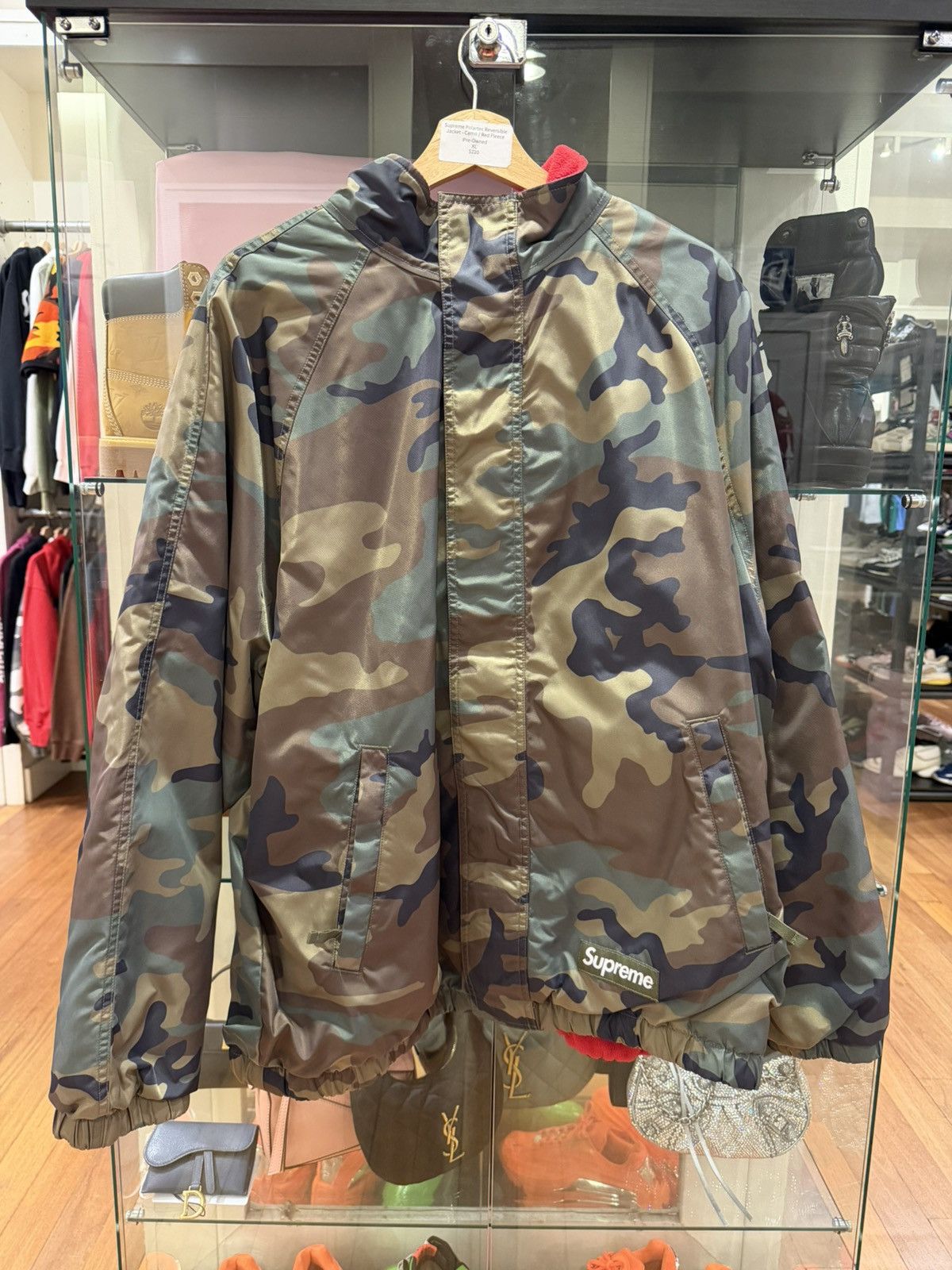Supreme Supreme Leopard Print/Red Reversible Jacket | Grailed