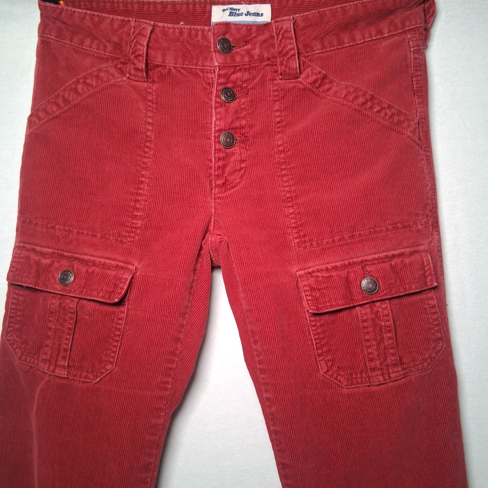 Old Navy VINTAGE Old Navy Corduroy Pants Women 6 Rust Cargo Button Fly Distressed Frayed Hem Casual Everyday Pants Womens Size 28" / US 6 / IT 42 - 7 Thumbnail