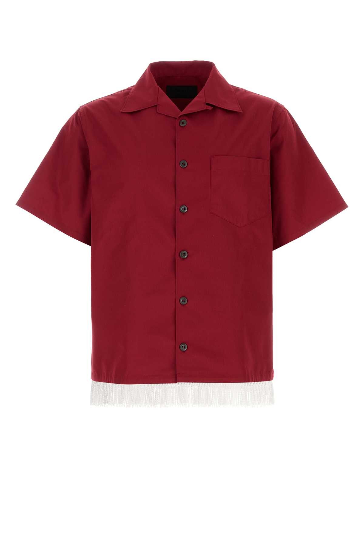 Prada Tiziano Red Poplin Shirt Size US S / EU 44-46 / 1 - 1 Thumbnail