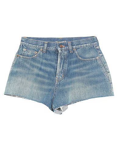 image of Saint Laurent Paris Oc11Z10524 Denim Short In Blue, Women's (Size 34)