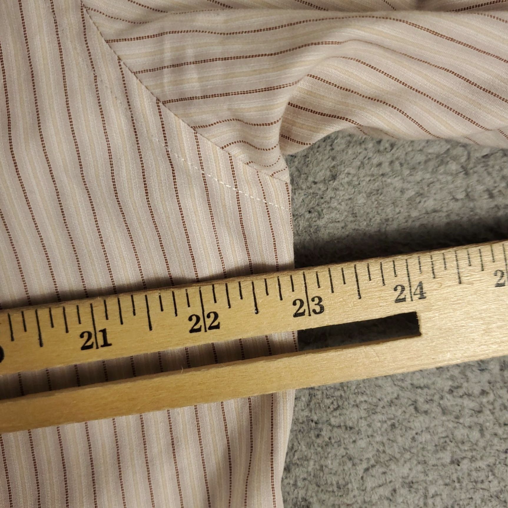 John Varvatos John Varvatos Shirt Mens 16 Beige Striped Dress Button Up Long Sleeve Size 42R - 6 Thumbnail