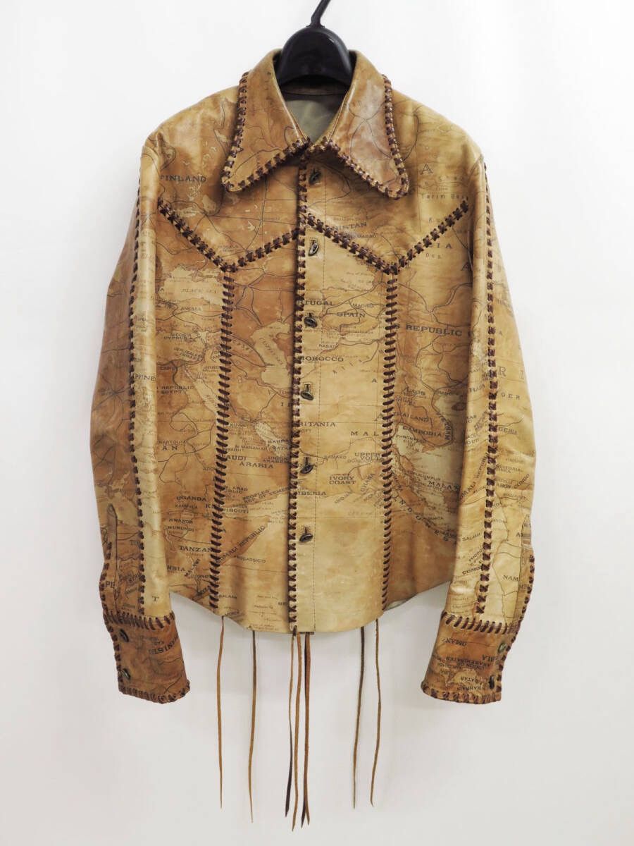 Obelisk Obelisk Ultra Rare Old Map Lamb Leather shirt jacket Size US S / EU 44-46 / 1 - 1 Thumbnail