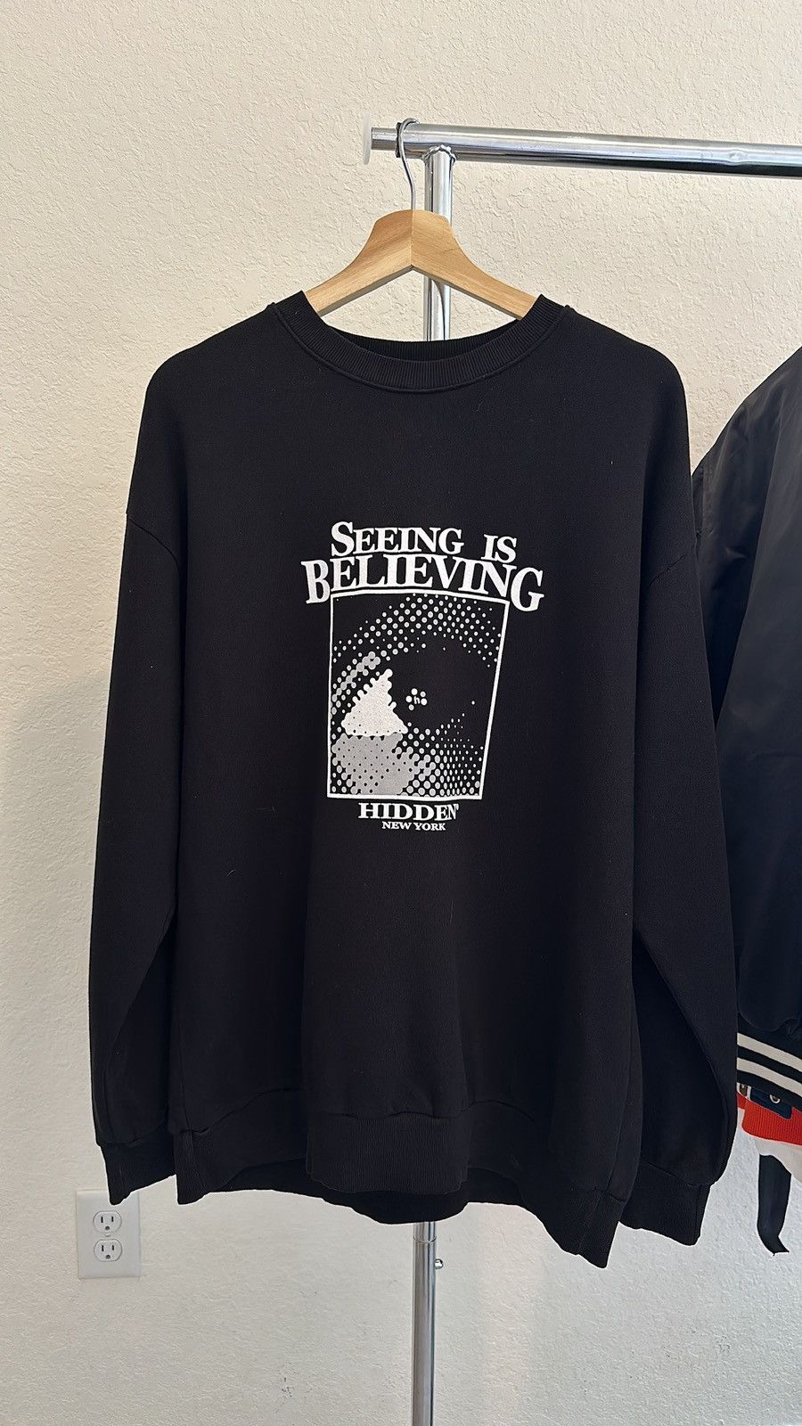 image of Hidden Seeing Is Believing Crewneck in Black, Men's (Size Medium)