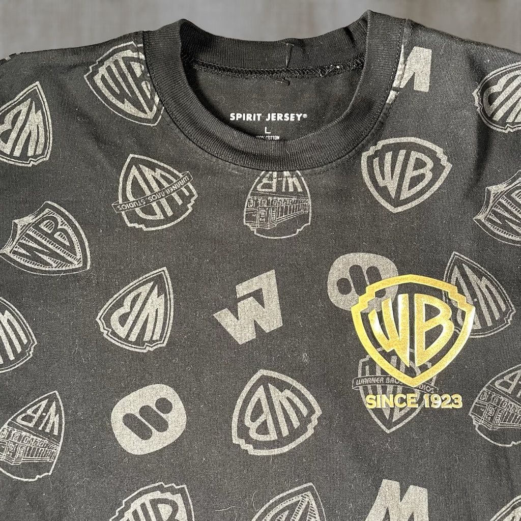 Vintage Warner Bros. Studios Spirit Jersey Adult L Black Logo Print 100th Anniversary Signature Theme Retro Movie Mens Regular Long Sleeve Size US L / EU 52-54 / 3 - 1 Thumbnail