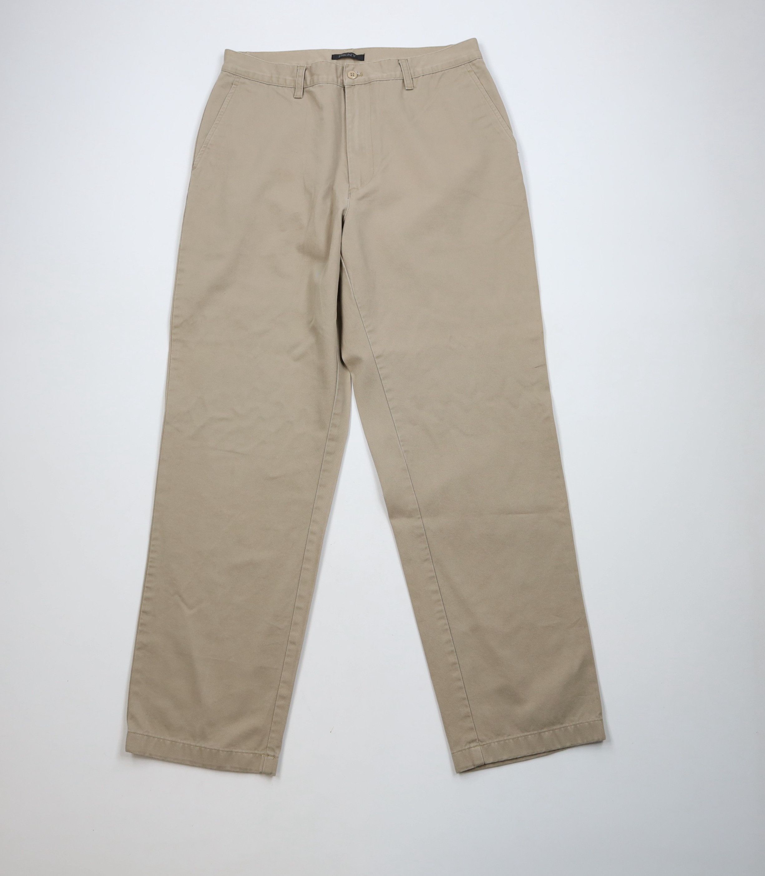 DKNY × Vintage Vintage 90s DKNY Fit Straight Leg Chino Pants Beige Cotton Size US 34 / EU 50 - 1 Thumbnail