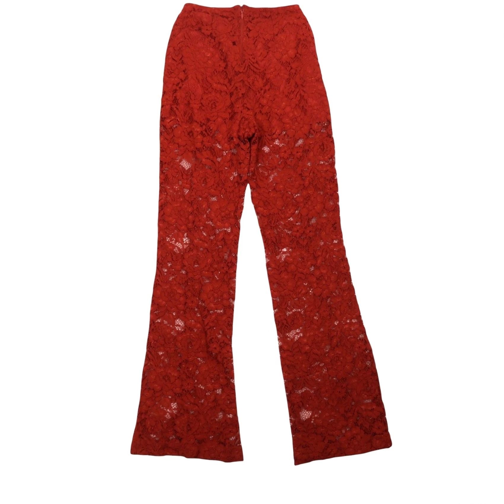 Bebe Bebe Orange Lace Flare Pants Women 0 Regular Inseam 32 Floral Bohemian Party/Cocktail Size 25" / US 0 / IT 36 - 4 Thumbnail