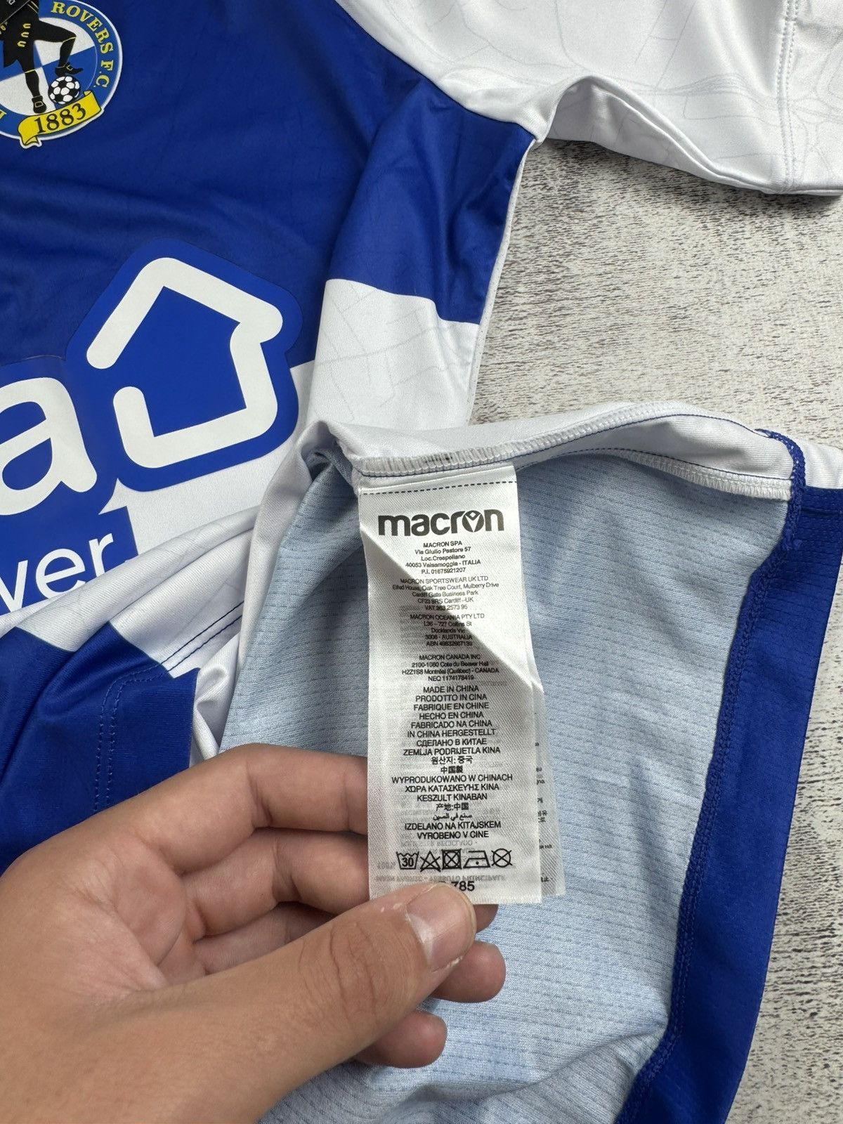 Macron NEW Bristol Rovers 2022/2023 Soccer Football Macron Men’s Large T Shirt Jersey Size US L / EU 52-54 / 3 - 13 Thumbnail