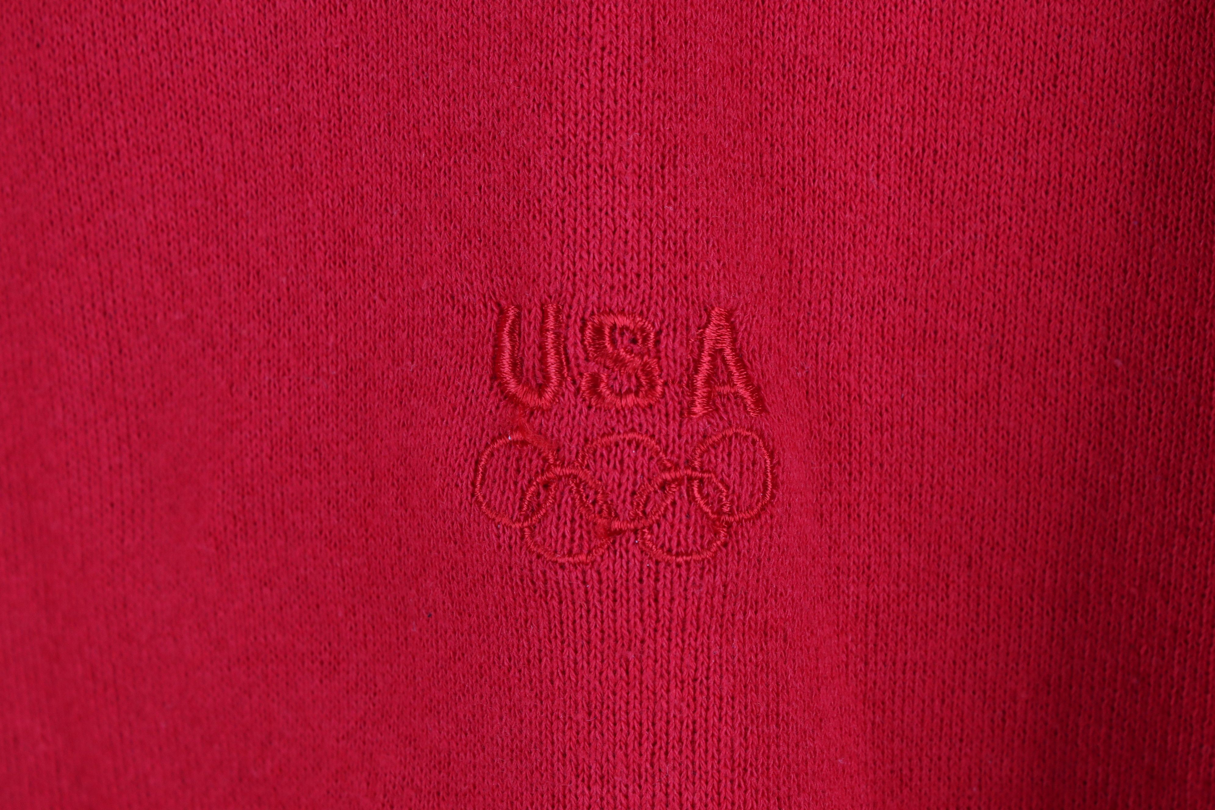 Vintage Vintage 90s USA Olympics Spell Crewneck Sweatshirt Red USA Size US L / EU 52-54 / 3 - 4 Thumbnail
