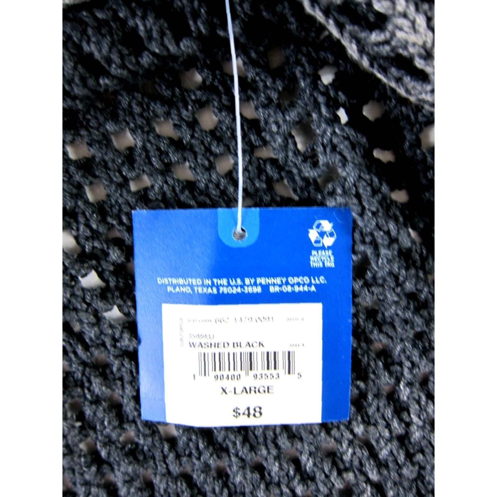 Vintage Arizona Jean Co Sweater Hooded Open Knit Pullover Crop Washed Black XL NWT Size XL / US 12-14 / IT 48-50 - 6 Thumbnail