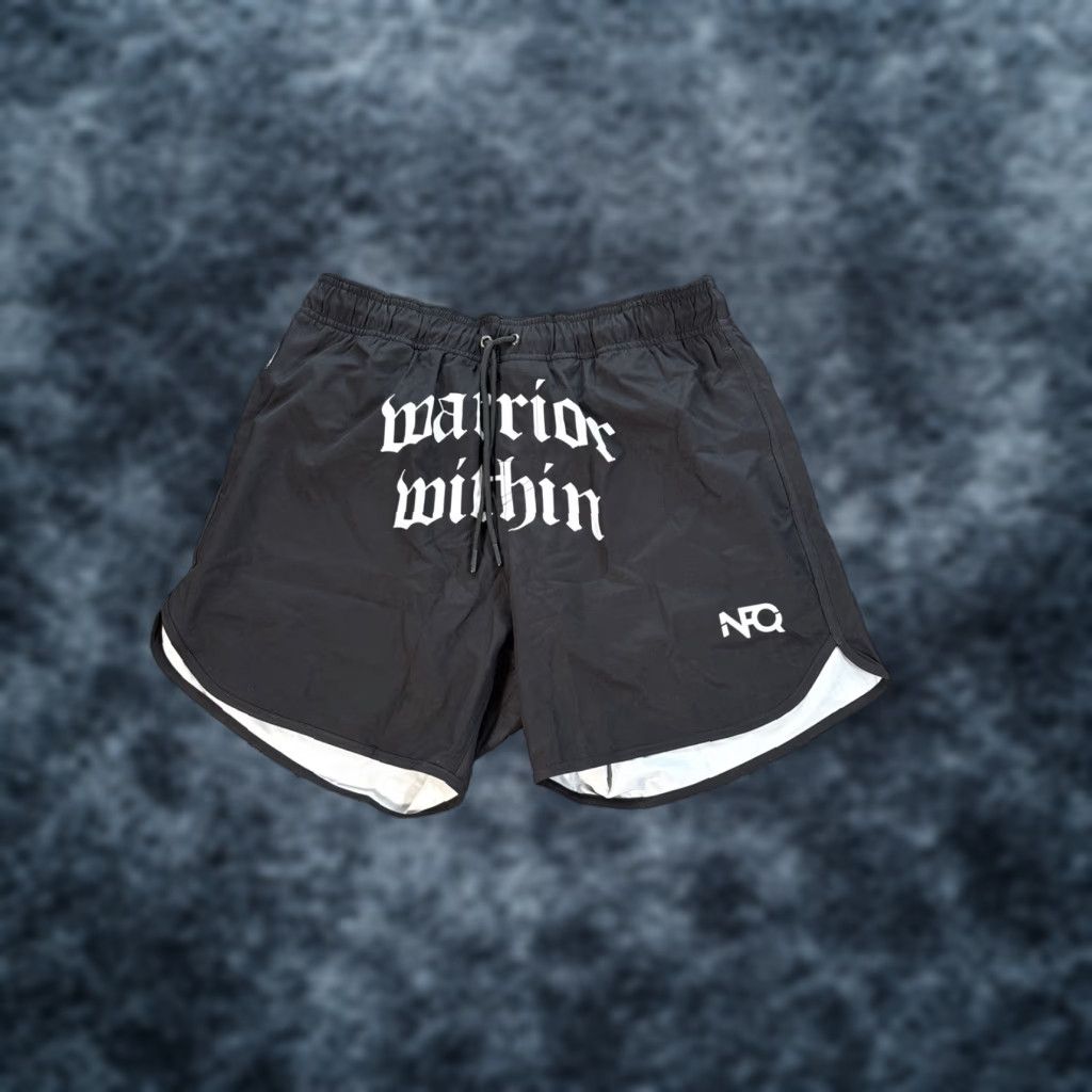 Vintage NFQ Lined Shorts Mens Medium Black Gym Bro Running Stretch Adjustable Waist Breathable Lightweight Athletic Logo 5 inseam Cross Training Jogging Size US 31 - 1 Thumbnail