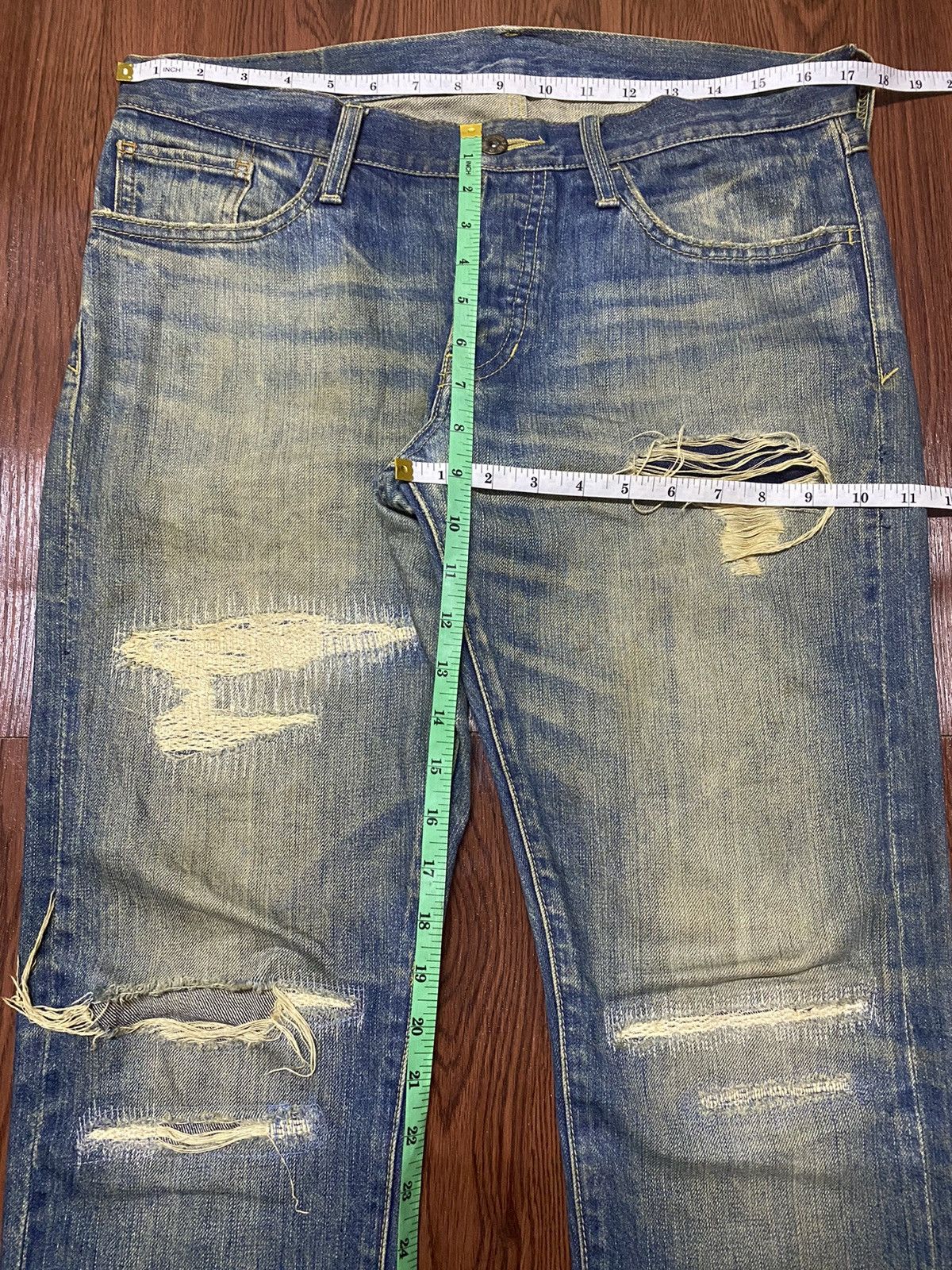 Japanese Brand Vintage Japanese Brand Distressed Rock Style Loose Jeans Size US 34 / EU 50 - 7 Thumbnail
