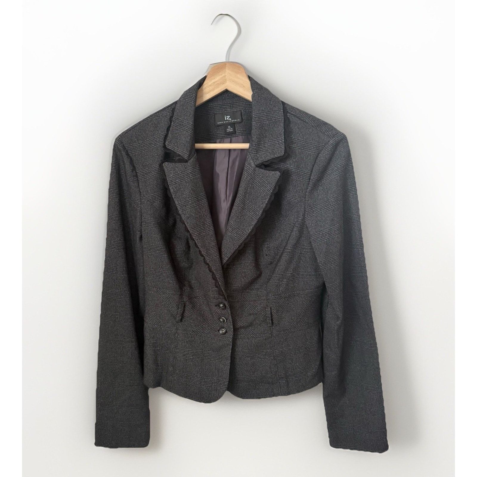 Other Y2K Iz Byer California Juniors Plaid Lace Lightweight Blazer Size XL / US 12-14 / IT 48-50 - 1 Thumbnail