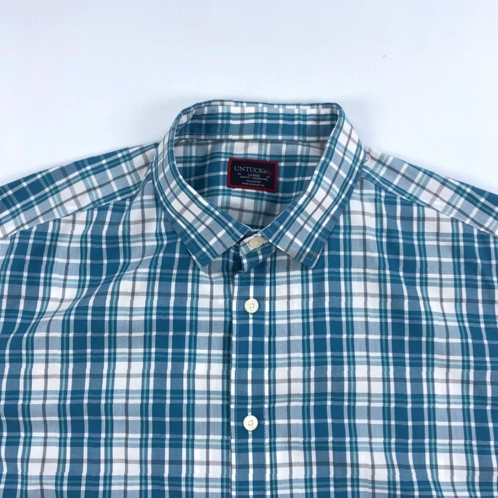 UNTUCKit UNTUCKit Maxville WF Men's L Slim Fit Wrinkle Free Plaid Button Down Shirt Size US L / EU 52-54 / 3 - 3 Thumbnail