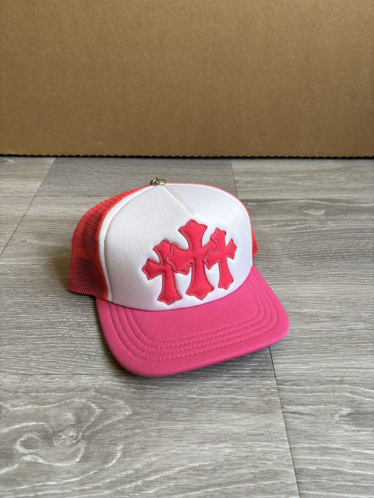 Chrome Hearts Chrome Hearts Neon Pink Triple Cross Cemetery Hat Size ONE SIZE - 1 Thumbnail