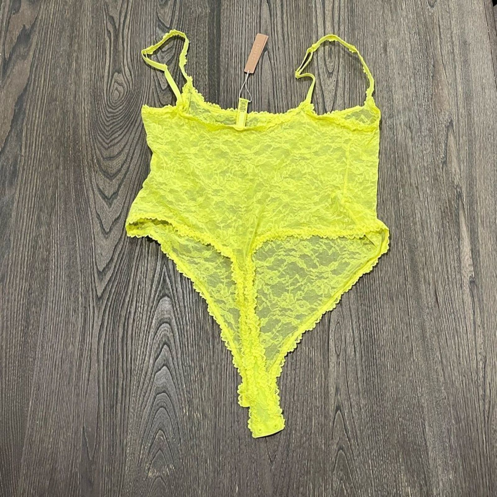 SKIMS NWT Skims Stretch Lace Thong Bodysuit Highlighter 3X Size 3XL / US 20-22 - 5 Thumbnail