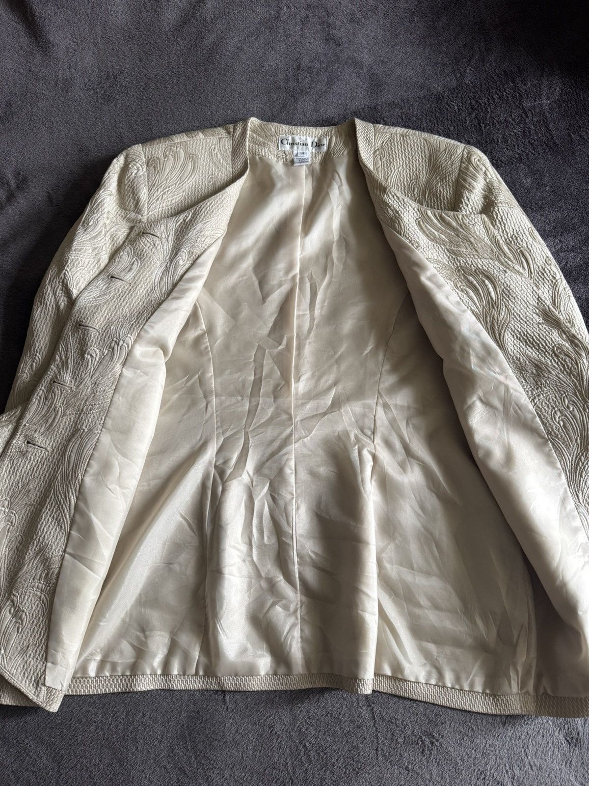 Christian Dior Monsieur Christian Dior vintage woman's silk blazer rare archive Size L / US 10 / IT 46 - 11 Thumbnail