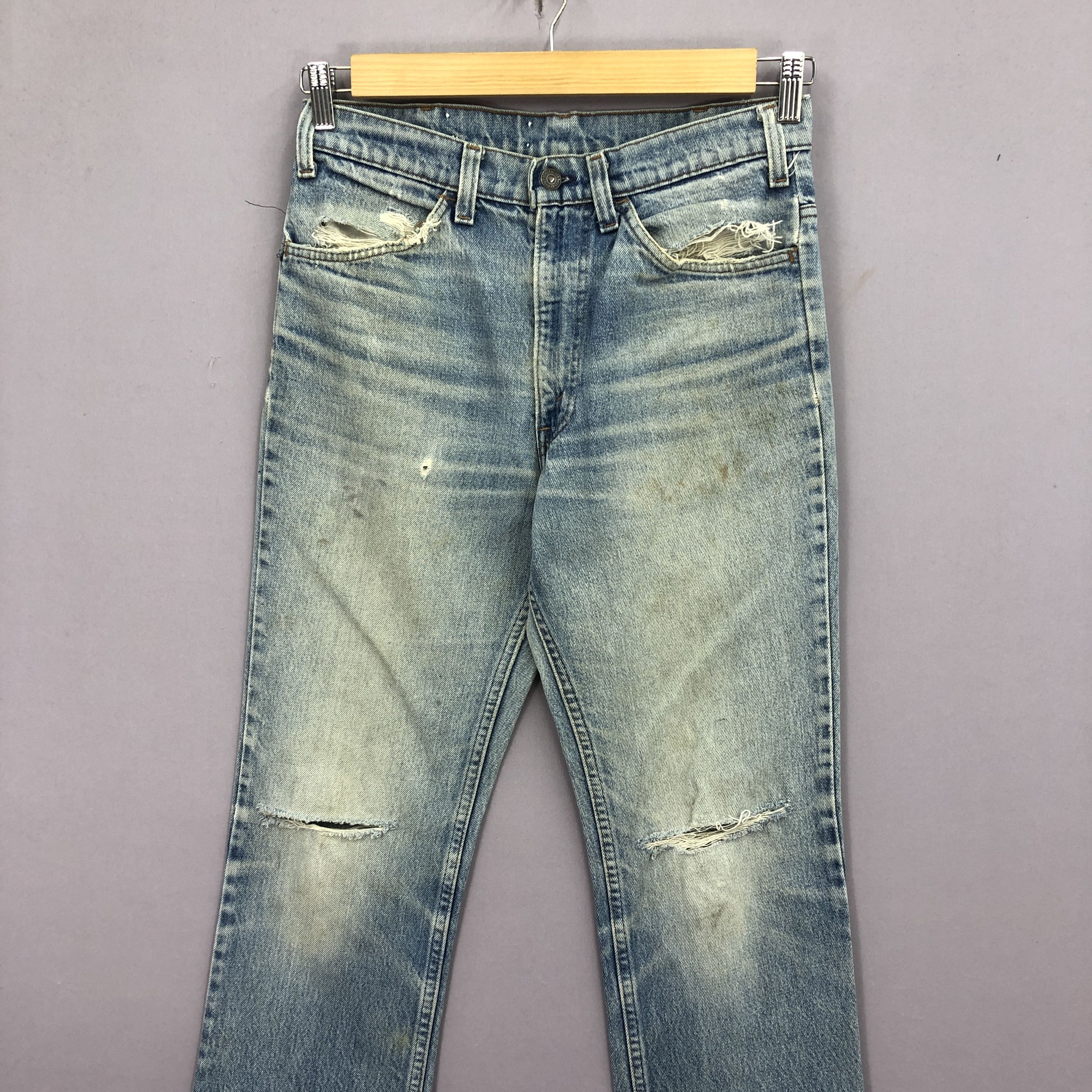 Levi's Vintage Levis Flare Orange Tab Jeans Dirty Levis Faded Denim Size US 30 / EU 46 - 3 Thumbnail
