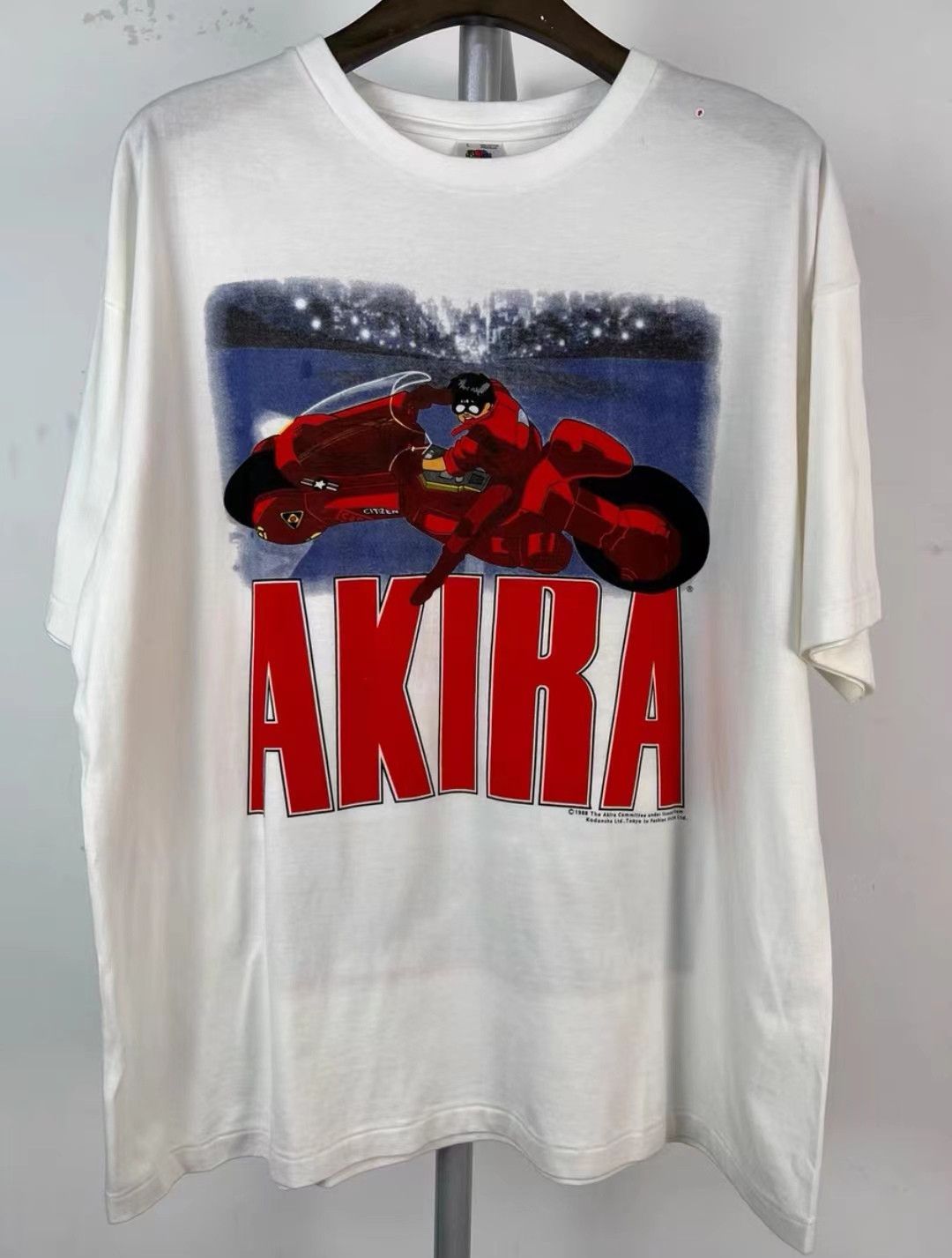 Tee Shirt Vélo Akira Vintage Années 80 - Taille L - Coton Noir - Occasion Bon état