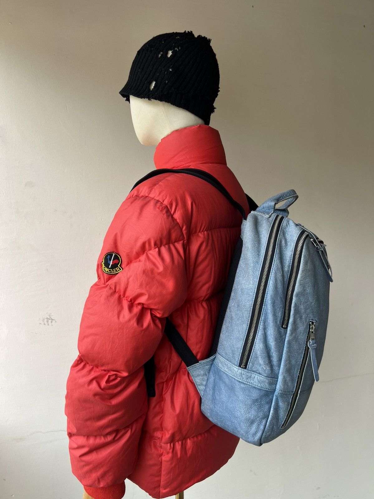 Leather DECADE Japan Patina Leather Backpack Bag Denim Design Size ONE SIZE - 1 Thumbnail