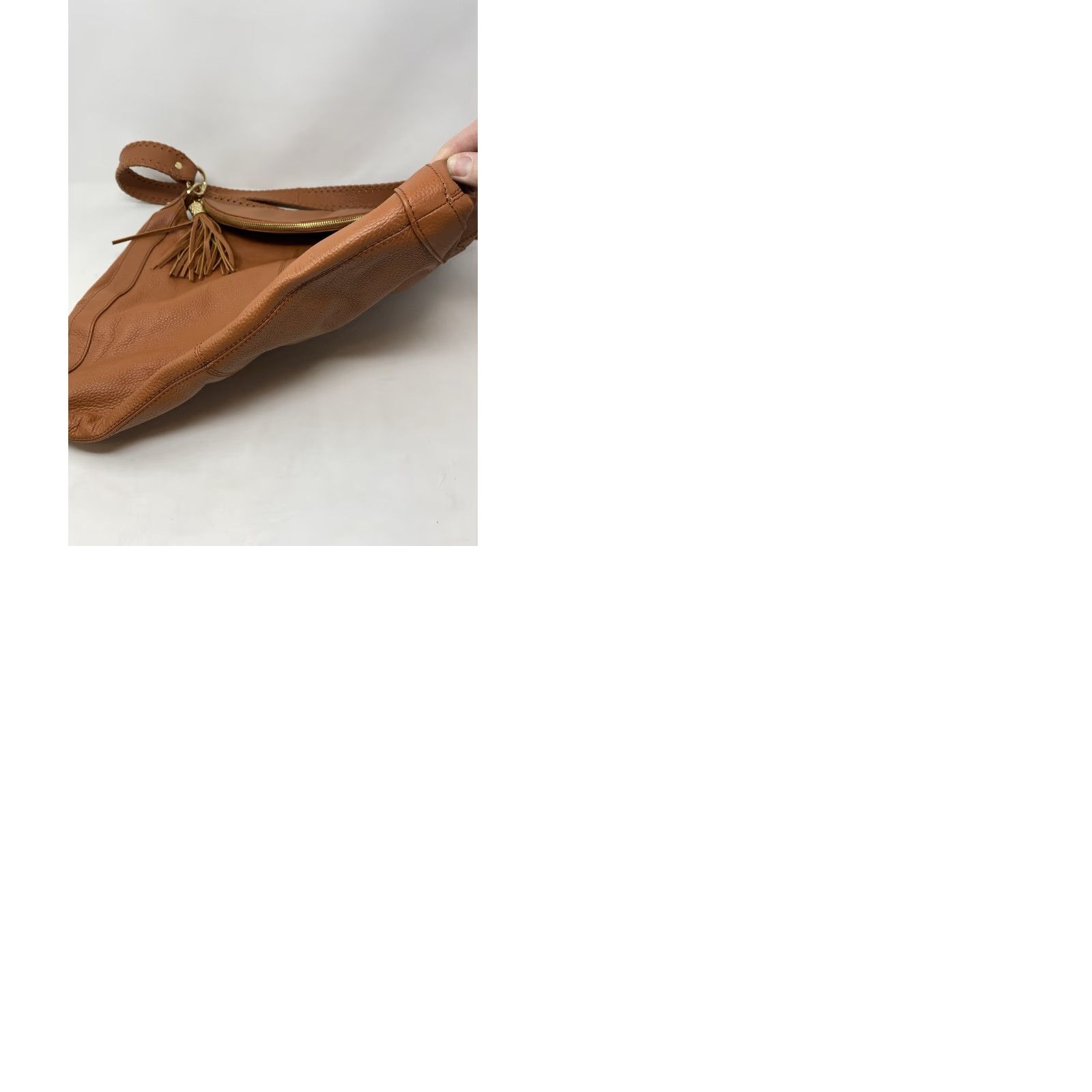 Vintage Onna Ehrlich Shoulder Bag Brown Pebbled Leather Large Tassel Purse Purse Tassel Gold Hardware Zip Inner Pockets Women's Bag Cleaning: See Photos Size ONE SIZE - 9 Thumbnail