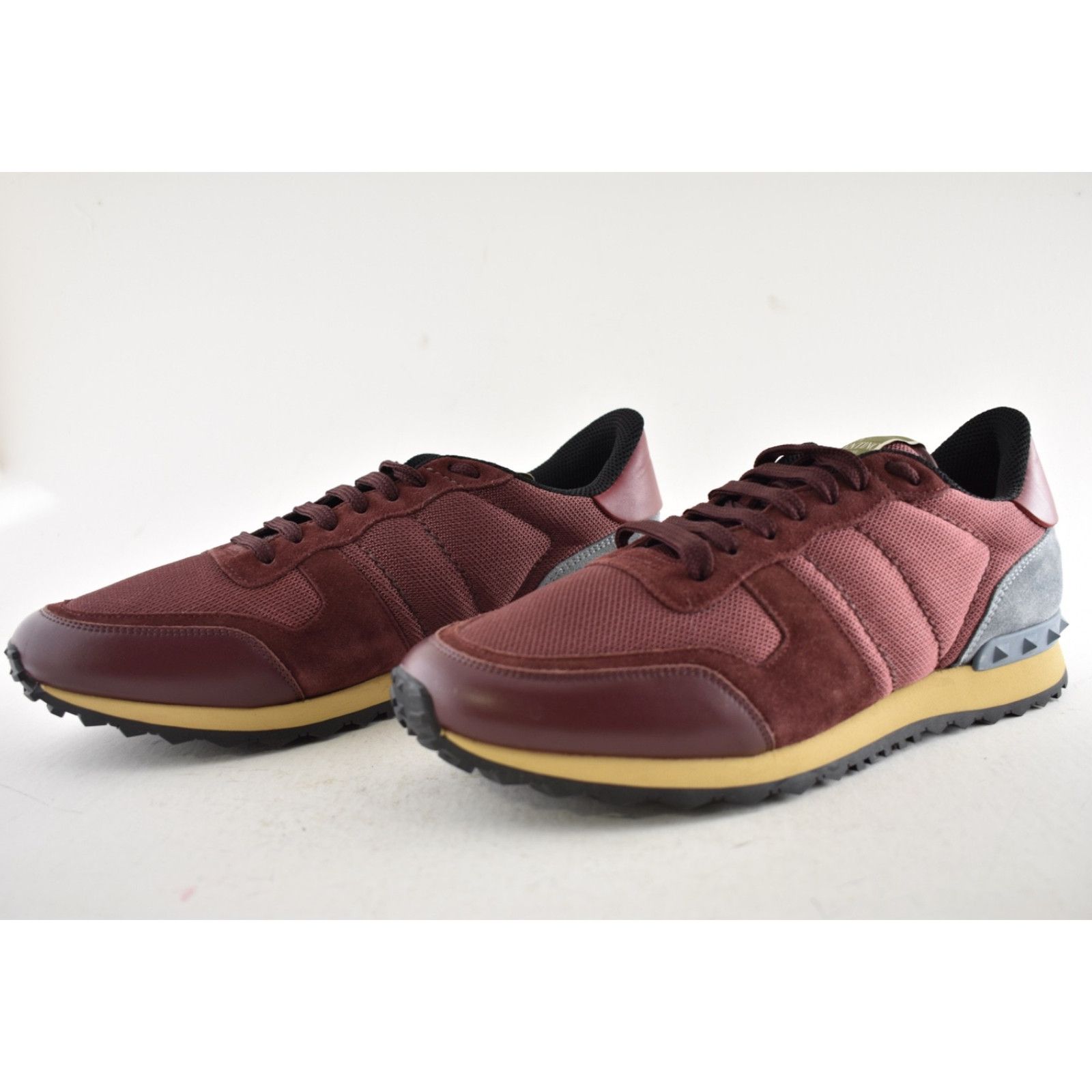 Valentino Valentino Rockstud Burgundy Blue Rockrunner Trainer 10.5 Size US 10.5 / EU 43-44 - 9 Thumbnail