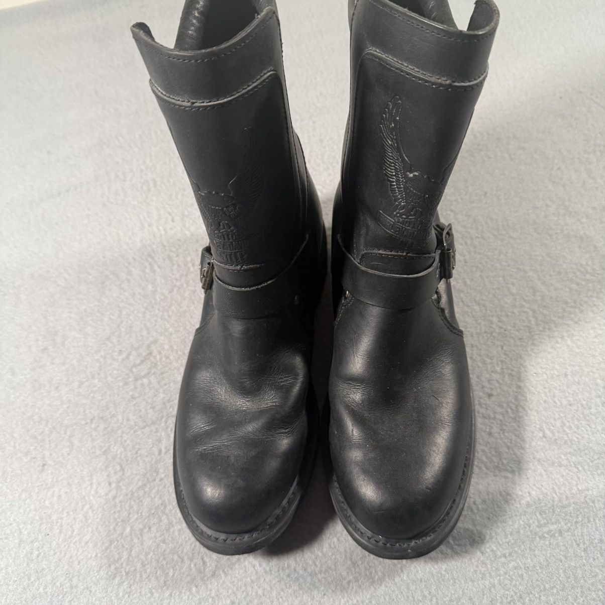 Harley Davidson Vintage Harley Davidson Black Leather Harness Boots Biker Size US 7 / IT 37 - 3 Thumbnail