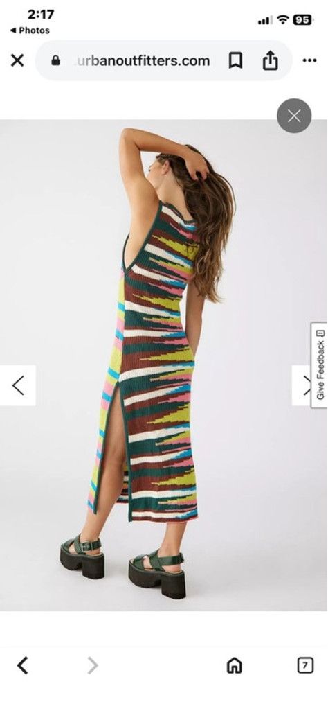 Urban Outfitters UO Simone Crochet Knit Sweater Midi Dress NWT XS Size XS / US 0-2 / IT 36-38 - 3 Thumbnail