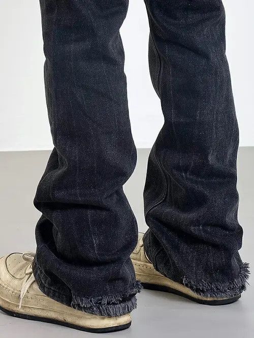 Jean distressed flared fade jeans Size US 34 / EU 50 - 4 Thumbnail