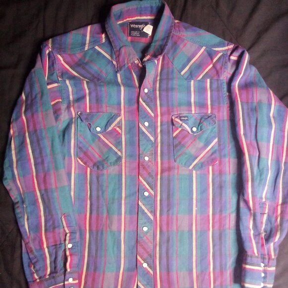 Wrangler Vintage Wrangler Plaid Pearl Snap Western Shirt Size US L / EU 52-54 / 3 - 2 Thumbnail