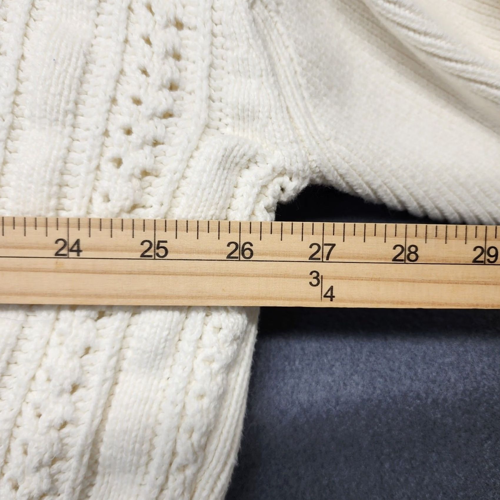 Vintage VINTAGE Point Sur J Crew Sweater Womens S/M Oversized Cropped White Cotton Pullover Long Sleeve, Boxy, 100% Cotton, Fall Winter Women S/M Size S / US 4 / IT 40 - 4 Thumbnail